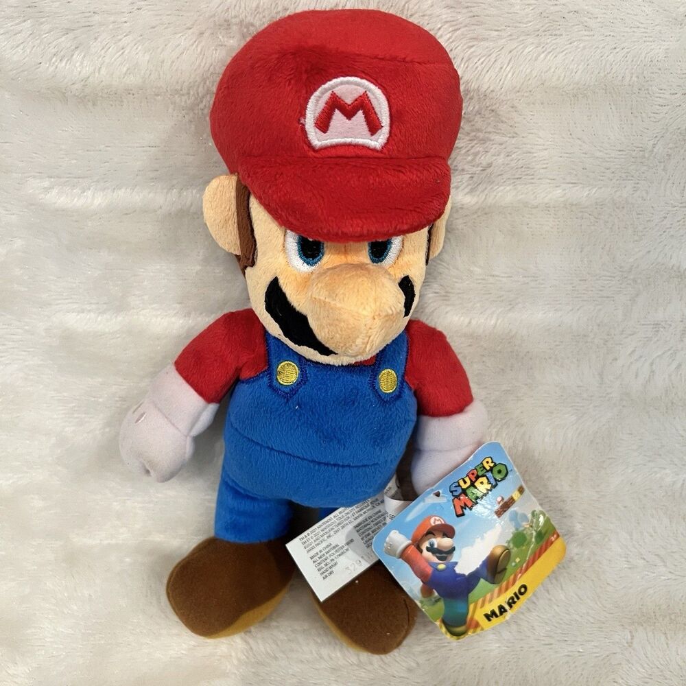 Nintendo Super Mario Plush 9.5" Stuffed Animal Toy JAKKS Pacific NWT Red Blue